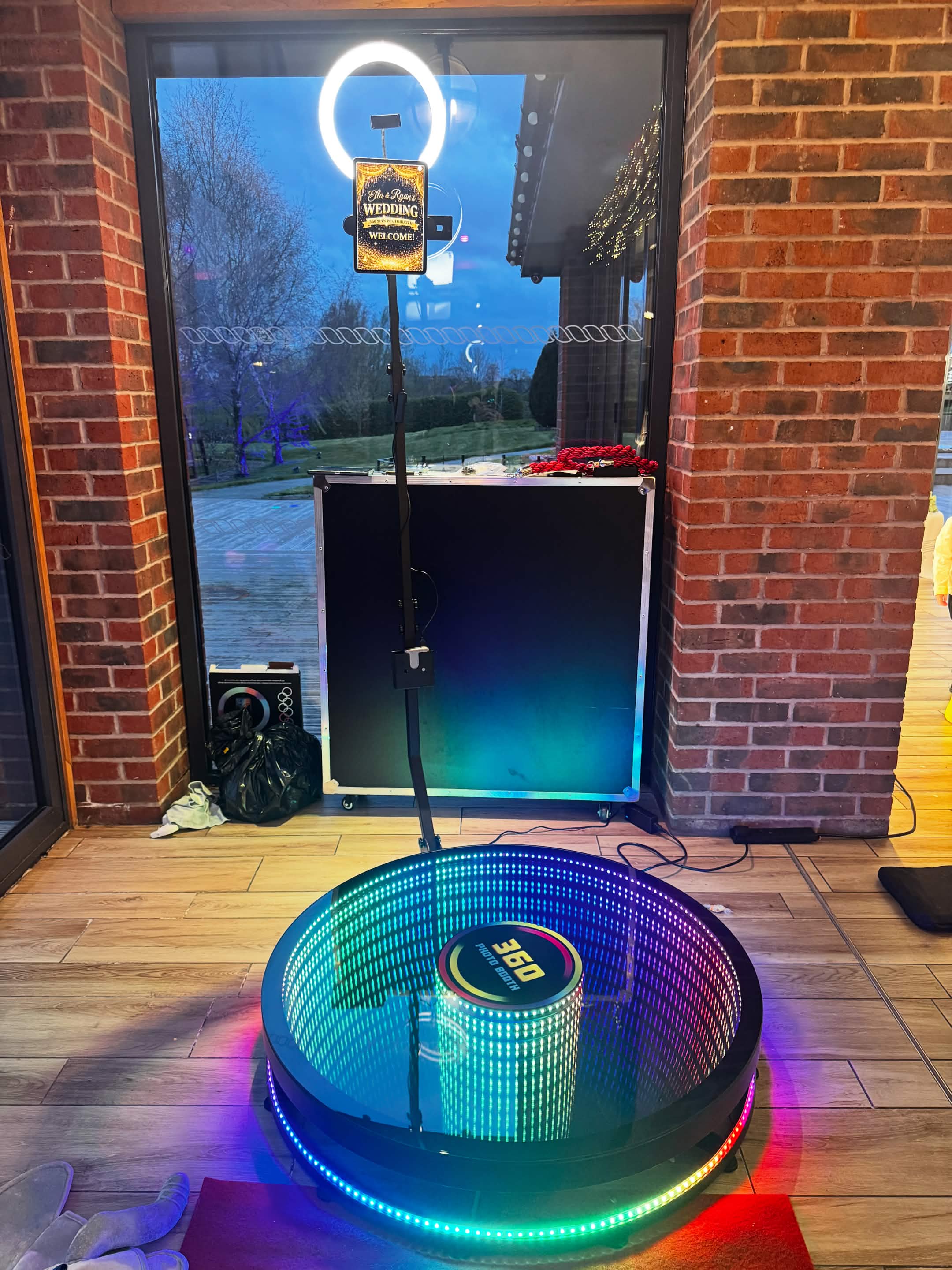 Reece's Discos DJ setup at a wedding in Cannock, Staffordshire